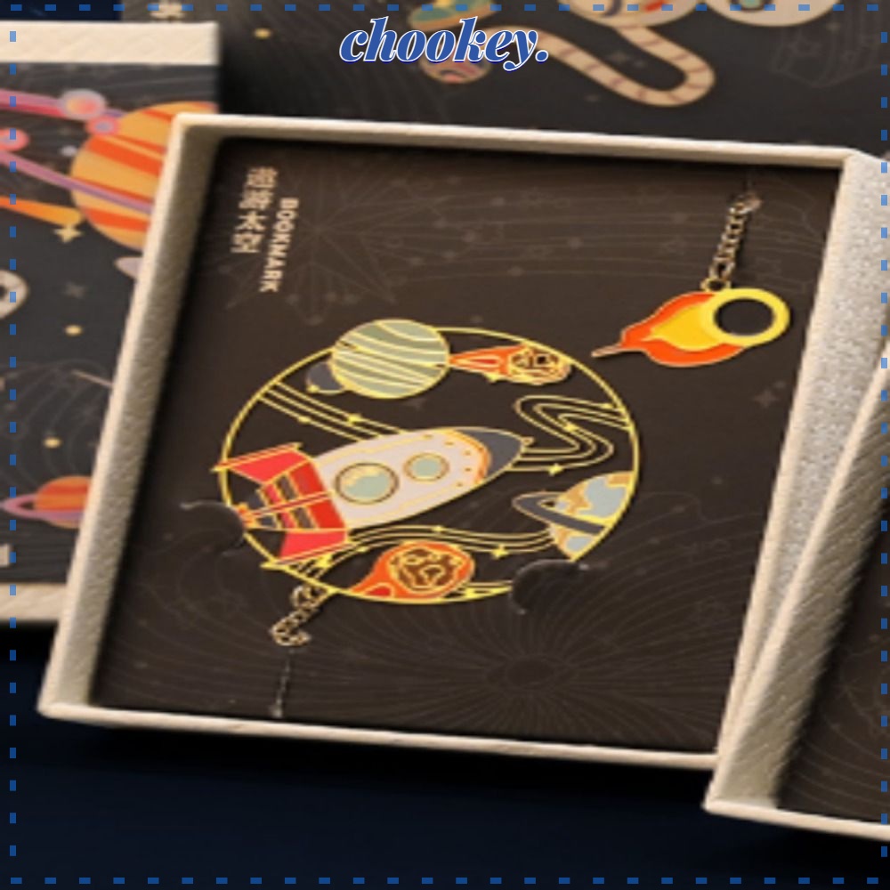 CHOOKEY Hộp Đánh Dấu Trang Sách Hệ Mặt Trời Bằng Kim Loại Độc Đáo Trang Trí Nhà Cửa