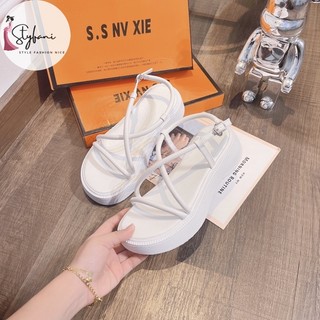 Sandal nữ giày xăng đan nữ quai chéo quai hậu mềm nhẹ đế cao 3 phân thời trang