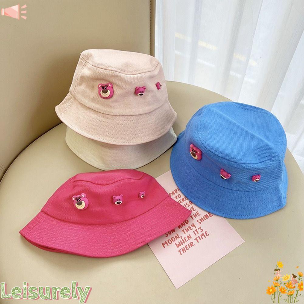 LEILY Nón Tai Bèo Chống Nắng Họa Tiết Gấu Hoạt Hình Nhiều Màu Sắc Thời Trang Mùa Hè