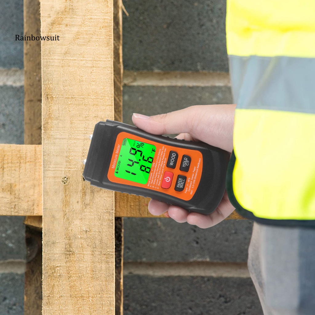 Máy Đo Độ Ẩm Kỹ Thuật Số Bằng Giấy Gỗ Màn Hình LCD Độ Chính Xác Cao