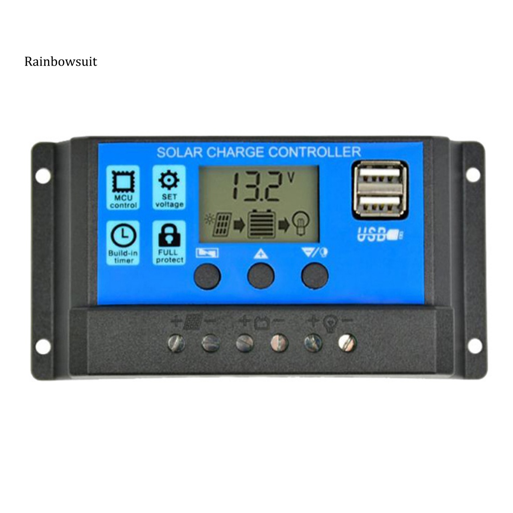 Thiết Bị Điều Khiển Sạc Pin Năng Lượng Mặt Trời Tự Động Đầu Ra USB Kép Màn Hình LCD An Toàn Cho Nhà Ở