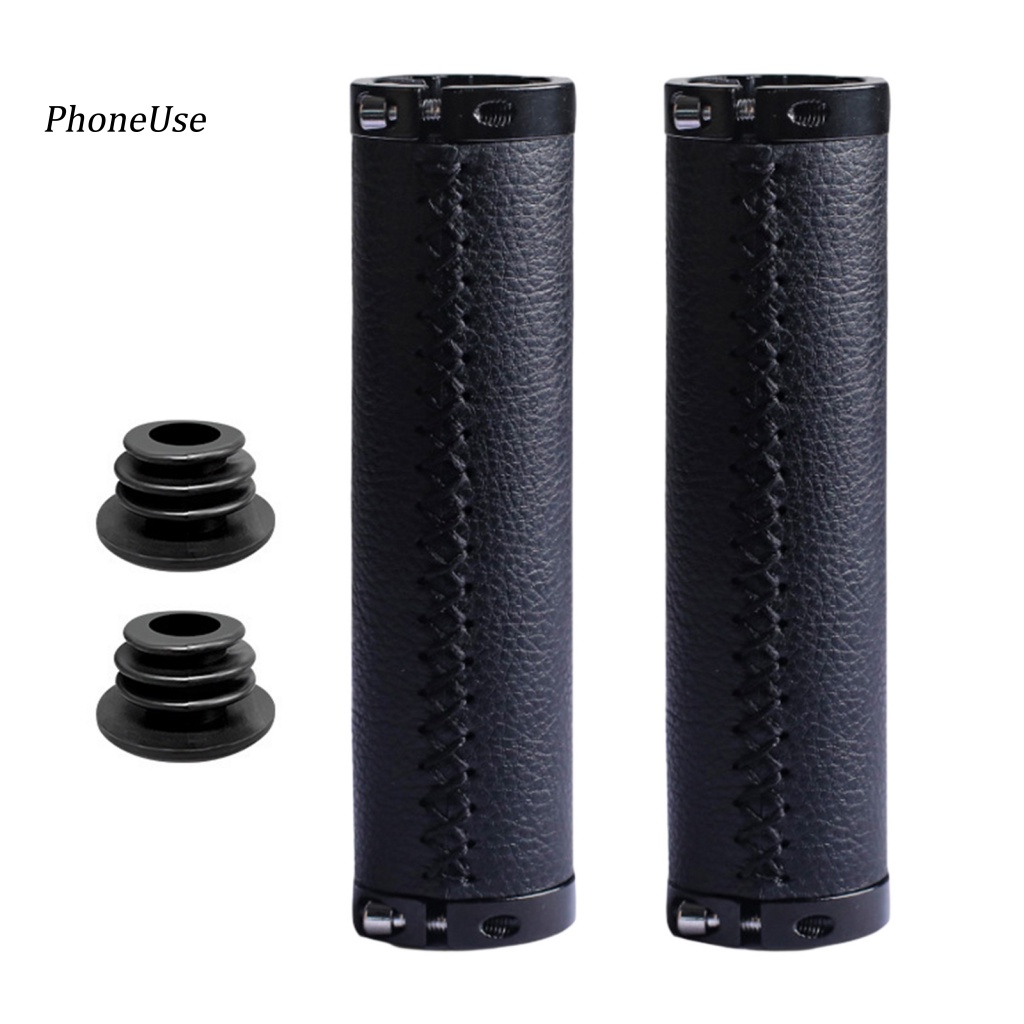 1 Cặp Vỏ Bọc Tay Lái Xe Đạp Trái / Phải Bằng Da PU Chống Trượt Hấp Thụ Sốc