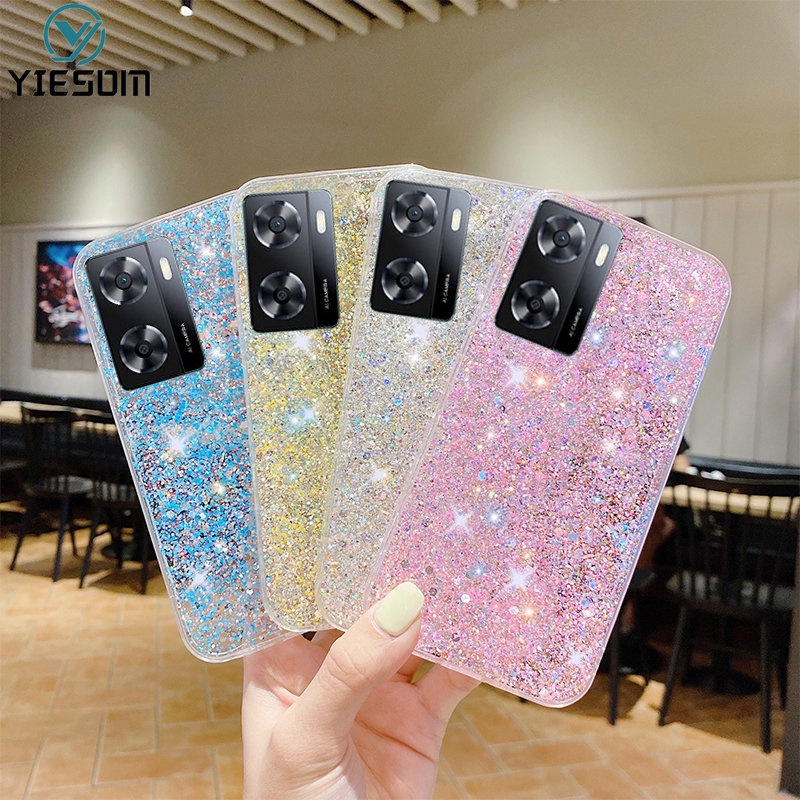 Ốp Điện Thoại TPU Silicon Mềm Phối Sequin Lấp Lánh Sang Trọng Cho OPPO A76 A96 A95 A74 A94 A93 4G 5G A83 F11 F9 Pro F7 F5 Reno 4F 5F