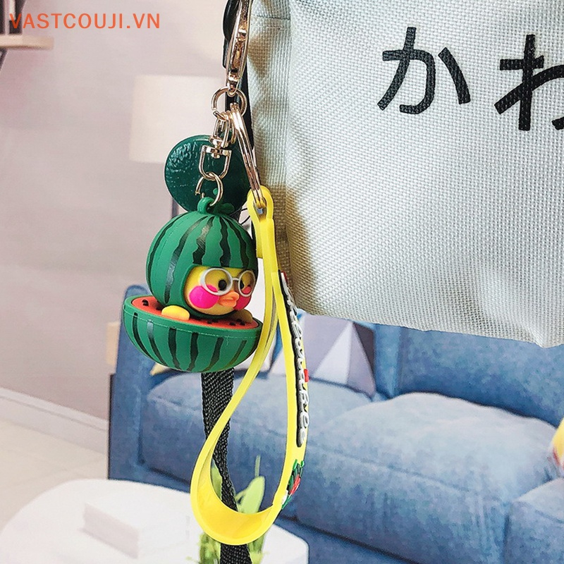 Móc Khóa Hình Vịt Trái Cây Vui Nhộn Dễ Thương