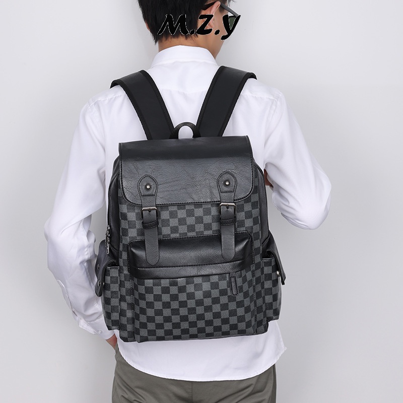 JINRU Balo nam Balo da mềm PU nhiều màu Cỡ Lớn Balo Thời Trang 2023 NEW L95S0M9