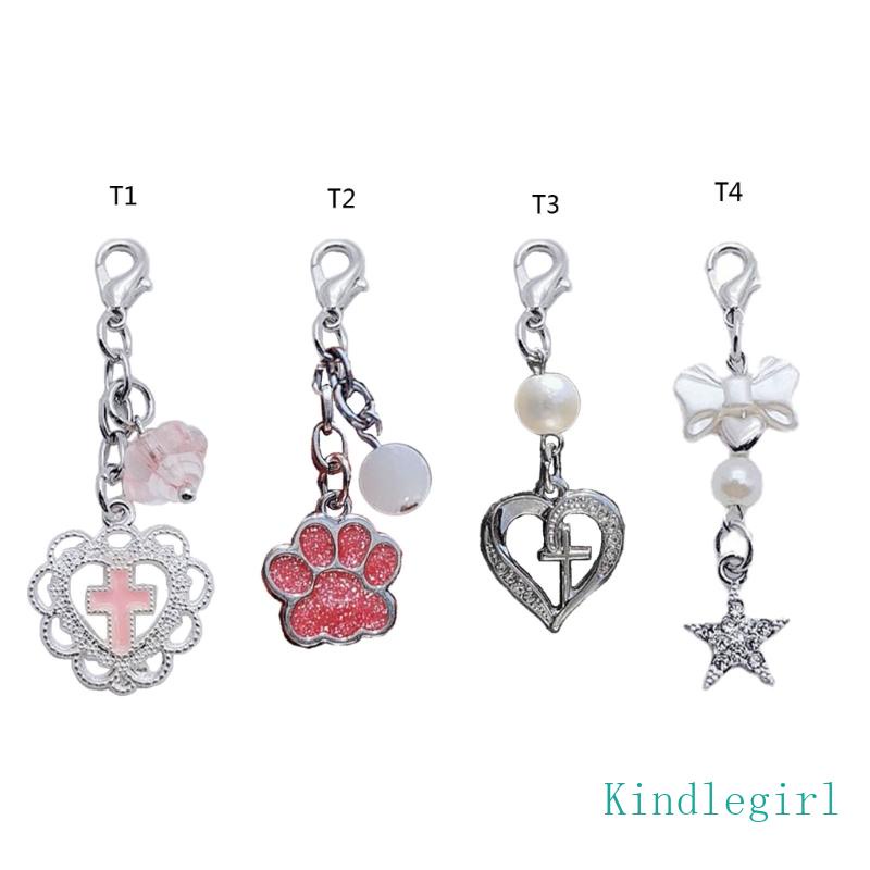 Móc Khóa Điện Thoại Hình Chữ Thập / Trái Tim Hoạt Hình Màu Hồng Y2K Dễ Thương Cho Nữ