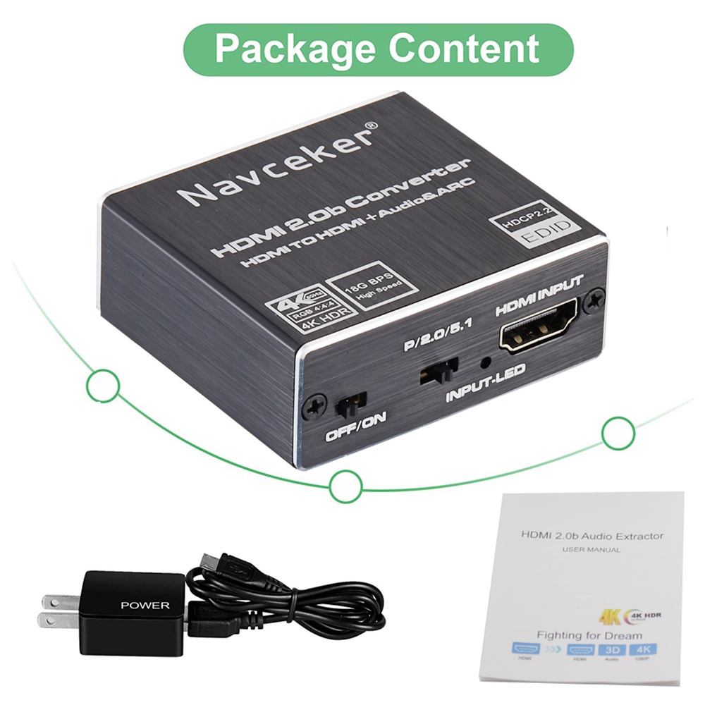 Bộ Chia Âm Thanh 4K 60Hz HDMI 2.0 5.1 Arc HDCP 2.2 HDR10 4K HDMI Toslink Spdif Chuyên Dụng