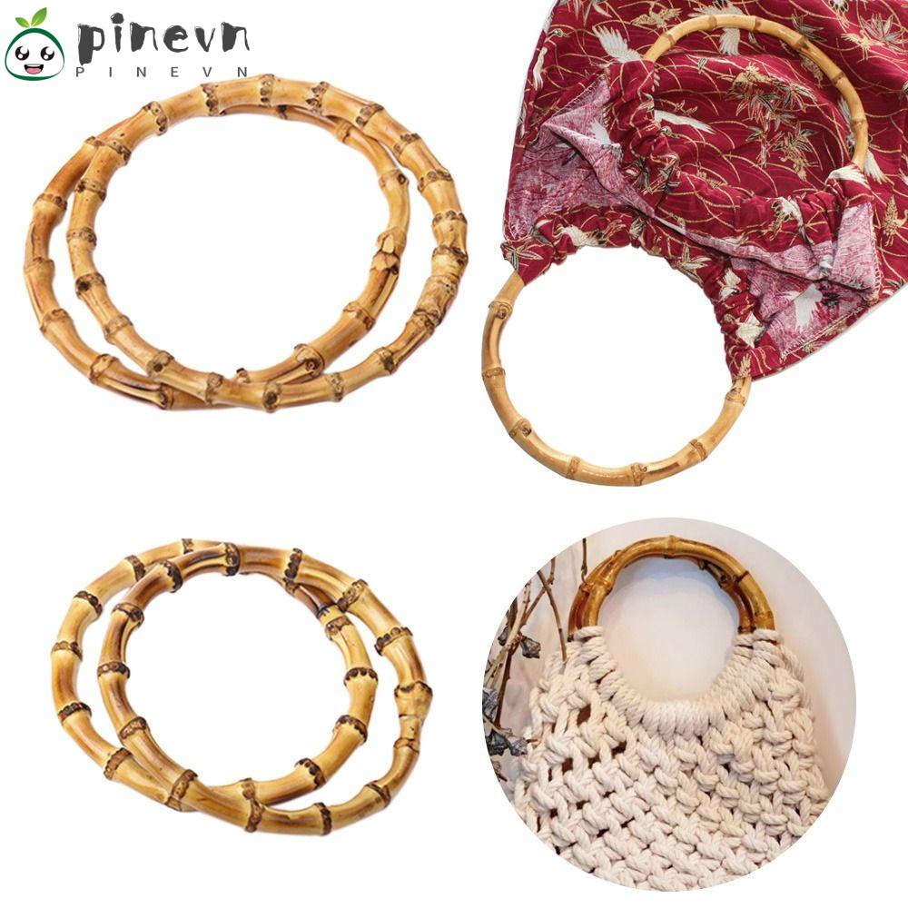 PINEVN Phụ Kiện Tay Cầm Túi Xách Bằng Tre Có Khóa Cài Mới