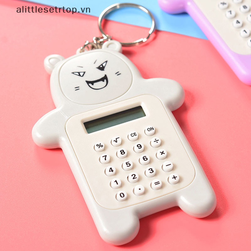 Alittlesetrtop máy tính hoạt hình sáng tạo đồ dùng văn phòng máy tính kỹ thuật số nhỏ di động kích thước bỏ túi 8 hiển thị sinh viên caculator dễ thương.