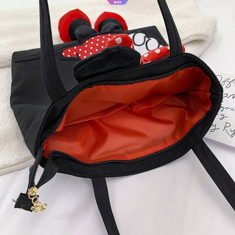 Túi Xách Canvas In Hình Chuột Mickey Minnie Dễ Thương Cho Nữ
