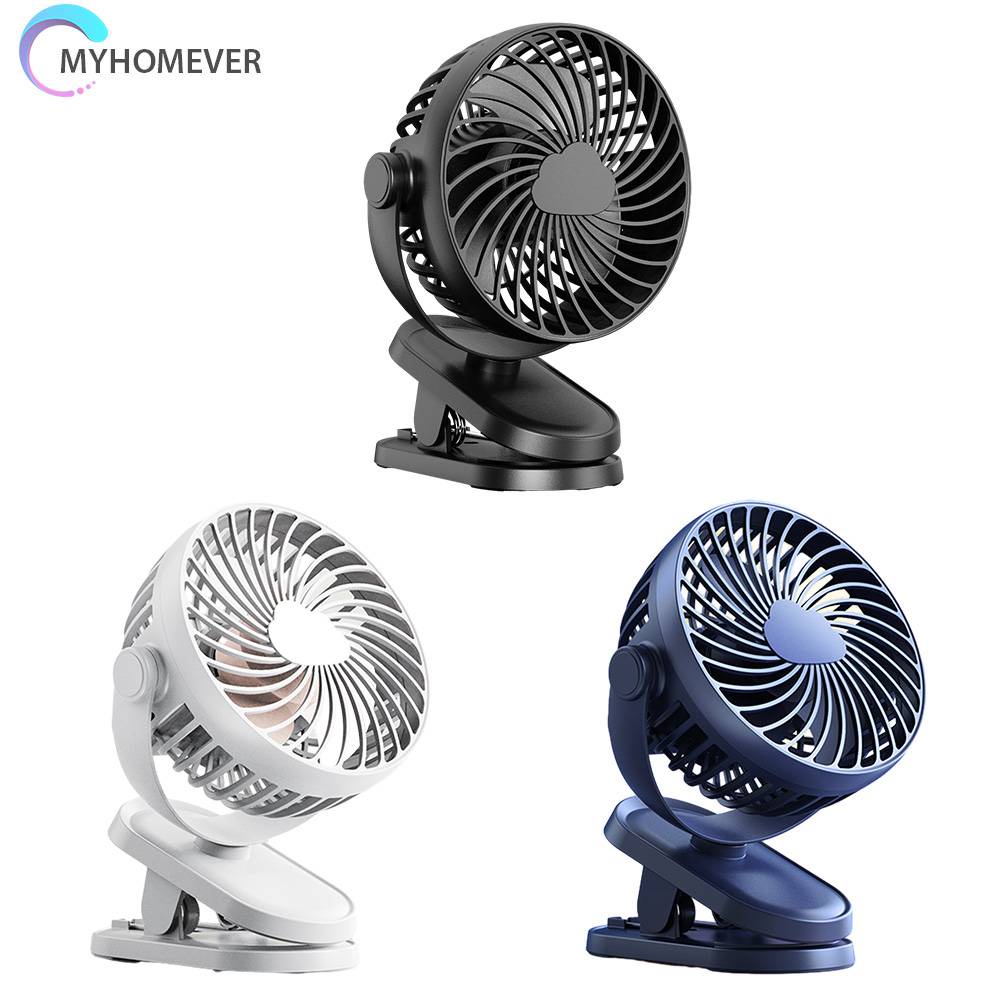 Quạt Điện Để Bàn Dạng Kẹp 3 Tốc Độ Yên Tĩnh 1200mAh Có Cổng Sạc USB Cho Học Sinh