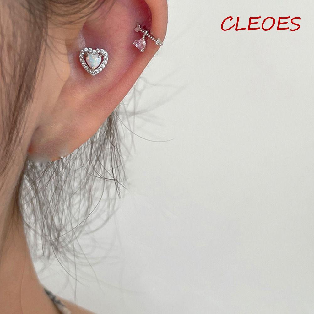 CLEOES Bông Tai Hình Trái Tim / Bướm Thời Trang Hàn Quốc Tinh Tế Cho Nữ