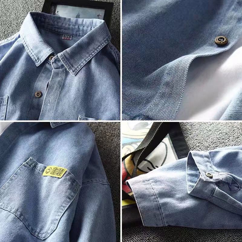 Áo Sơ Mi Denim Phong Cách Hàn Quốc Mới Cho Bé Trai