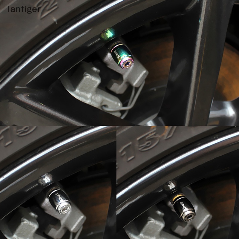 Bộ 4 Nắp Van Bánh Xe Hơi Thể Thao Bằng Hợp Kim Kẽm Chống Bụi &amp; Trộm