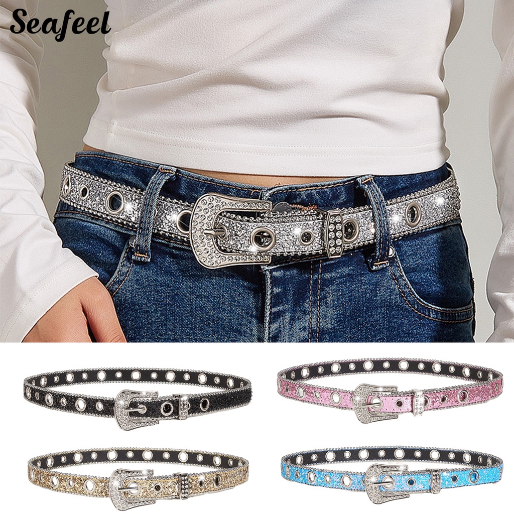 Thắt Lưng Đính Đá Kim Sa Lấp Lánh Sang Trọng Thời Trang Cho Nữ