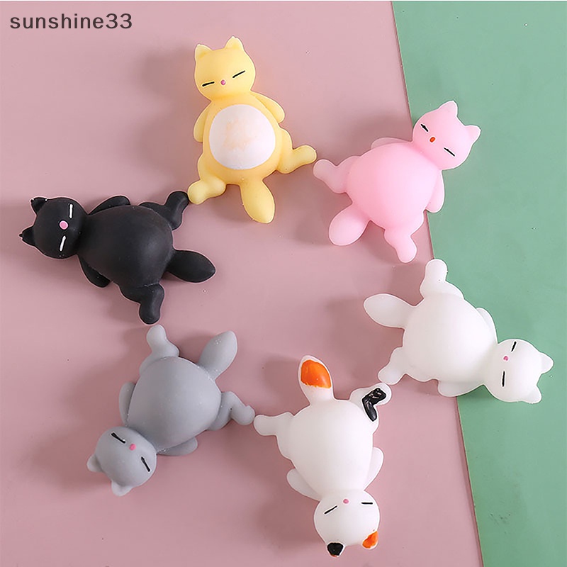 1 Đồ Chơi Nắn Bóp Đàn Hồi Giảm Stress Hình Mèo Dễ Thương