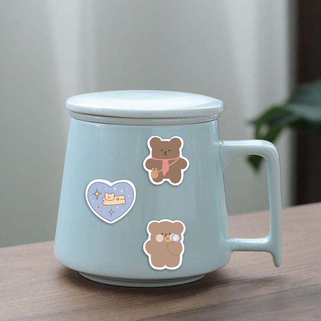 Set 102 Miếng Dán Chống Nước Tự Dính Hình Gấu Dễ Thương Trang Trí Vali Điện Thoại
