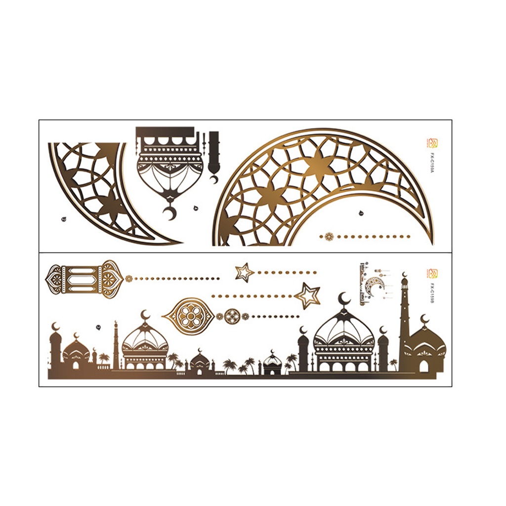 Bộ 2 Miếng Dán Tường Bằng PVC Chống Nước Không Cần Khoan Thân Thiện Với Môi Trường Trang Trí Phòng Ngủ