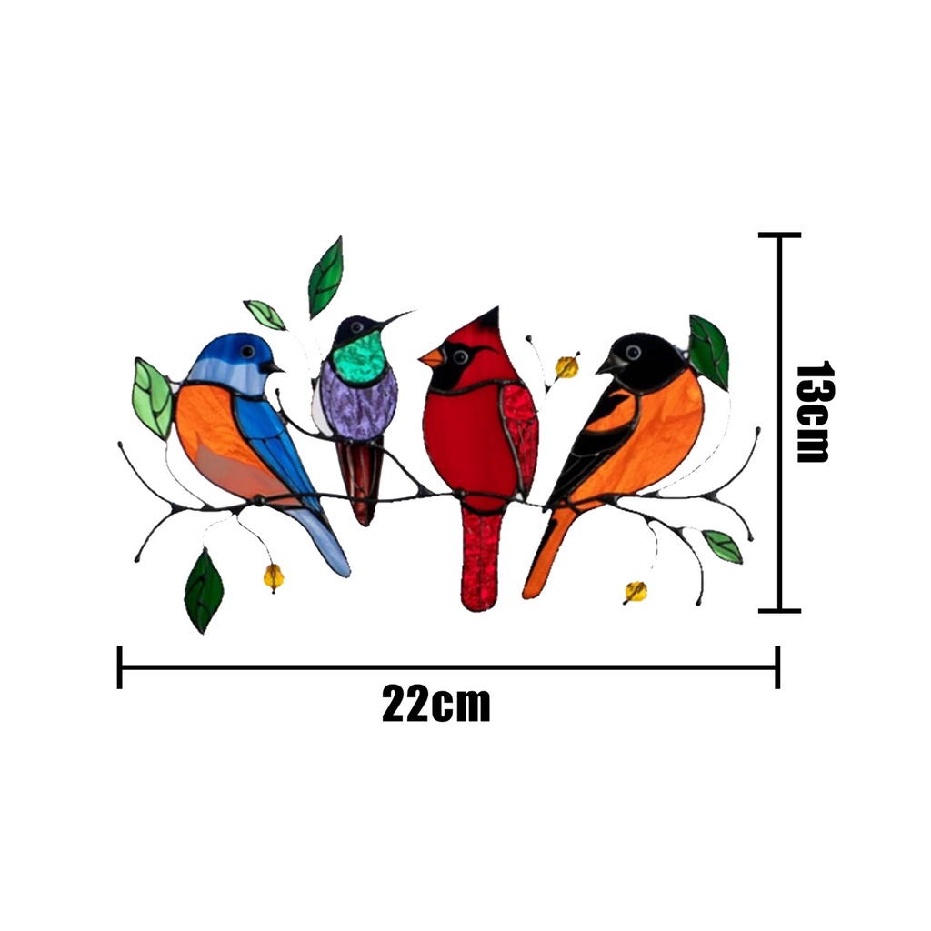 Miếng Dán Tường Bằng PVC Họa Tiết Hoạt Hình Chim 3D Độc Đáo Trang Trí Cửa Sổ