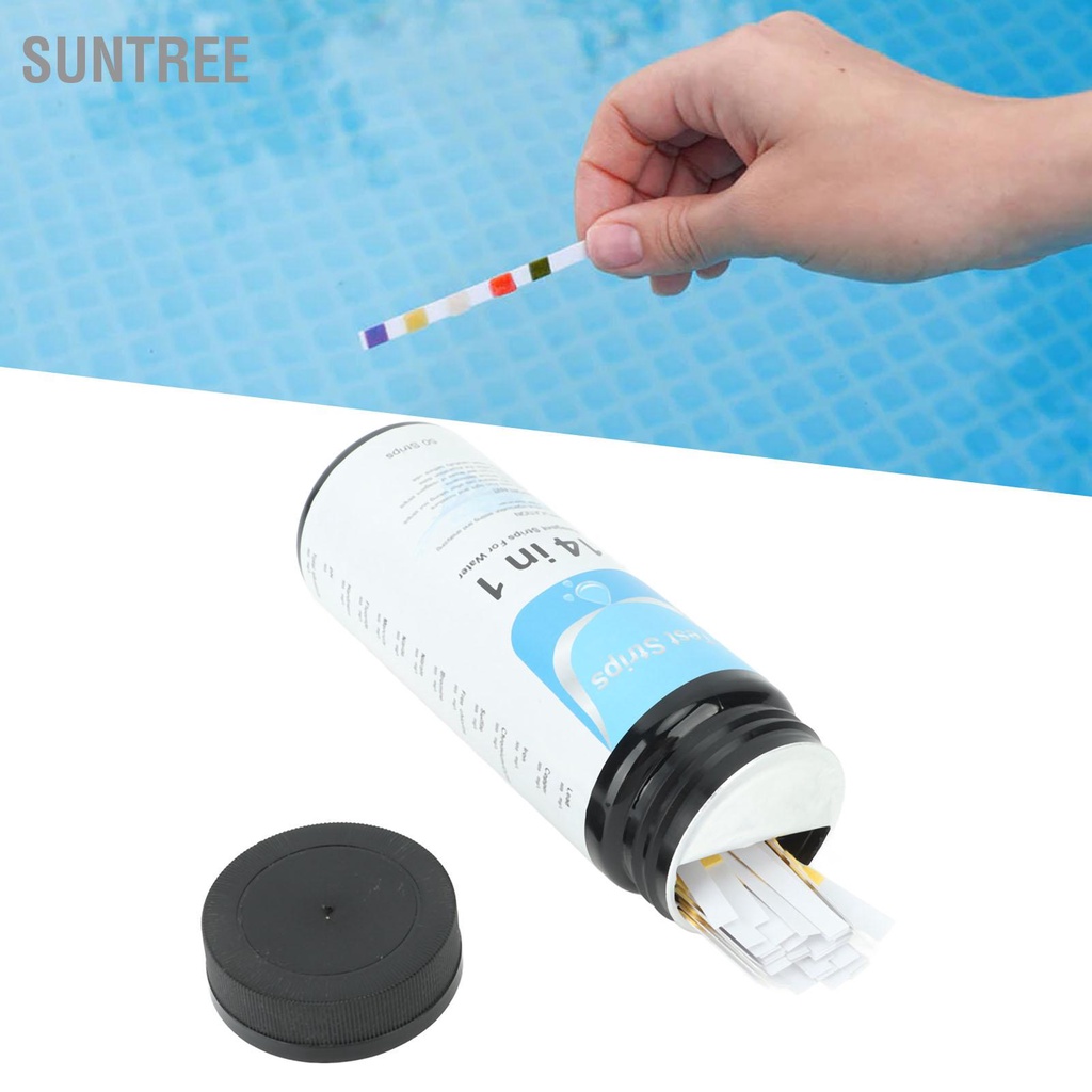 SUNTREE 50 Que Thử Nước Giấy Kiểm Tra Máy Đo Độ PH 14 Trong 1 Cho Hồ Bơi Uống Suối Nóng
