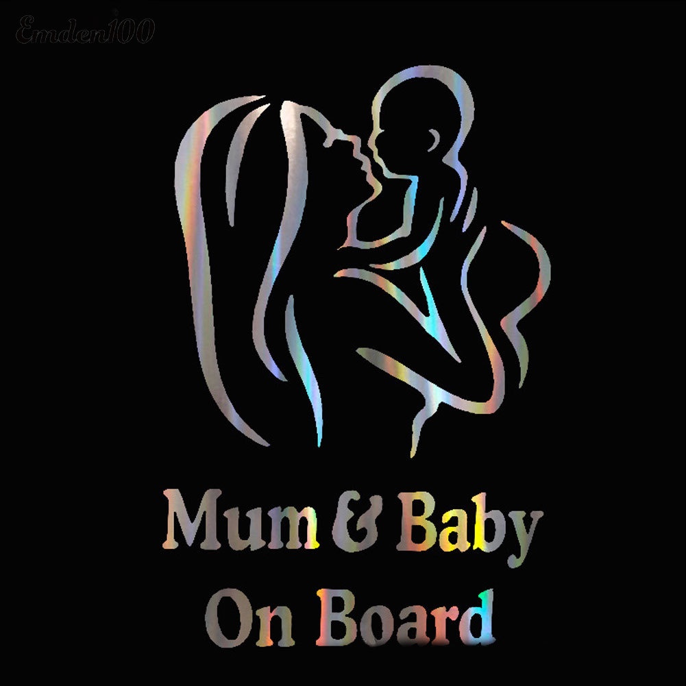 [EMDEN] Hình Dán Cảnh Báo Baby in Car Phản Quang Nhiều Màu Sắc Trang Trí Cửa Sổ Xe Hơi