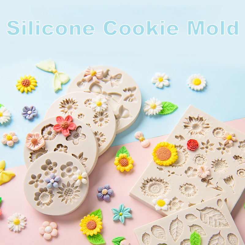Khuôn Silicone Làm Bánh Hình Hoa Cúc / Nơ / Bướm Xinh Xắn