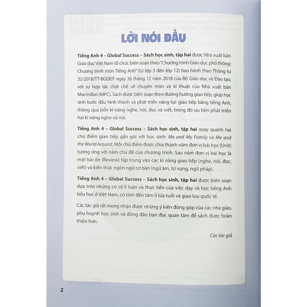 Sách Global Success - Tiếng Anh 4 Tập 2 - Sách Học Sinh