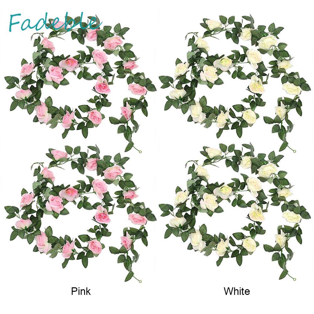 Bộ 2 Bông Hoa Nhân Tạo Bằng Nhựa Gọn Nhẹ Có Thể Điều Chỉnh Dùng Trang Trí Bàn