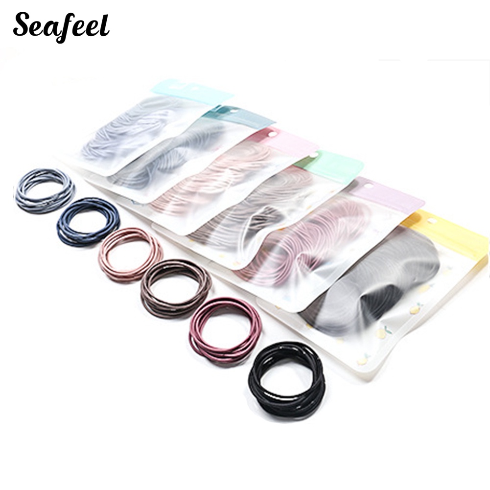 Set 100 Dây Cột Tóc Co Giãn Nhiều Màu Sắc Cho Bé Gái Giá Đỡ
