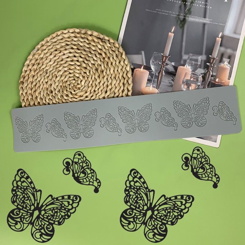Khuôn Silicone Làm Bánh Hình Bướm Dập Nổi Có Thể Tái Sử Dụng