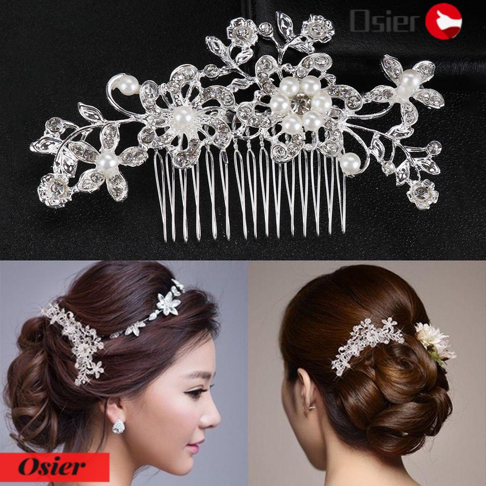 OSIER1 Lược Cài Tóc Trang Trí Hình Hoa Lá Cho Cô Dâu