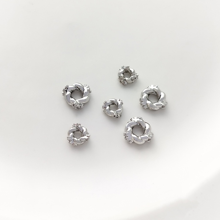 Hạt Xâu Vòng Hoa Xoắn Bằng Vàng Trắng 14K Làm Trang Sức Thủ Công diy