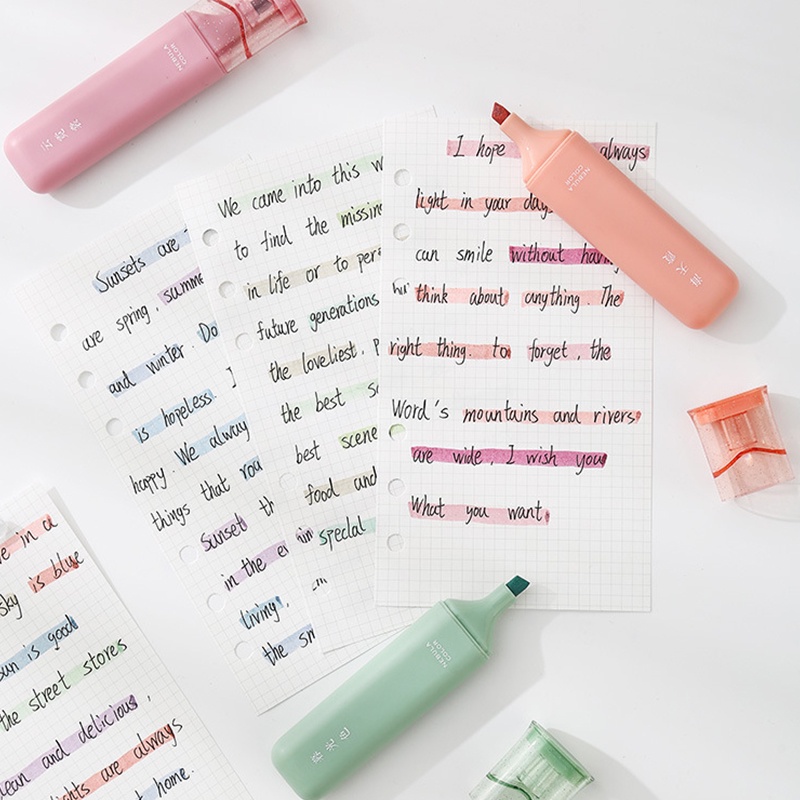 Bộ 4 Bút Đánh Dấu Ngòi Mềm Mịn Màu Pastel