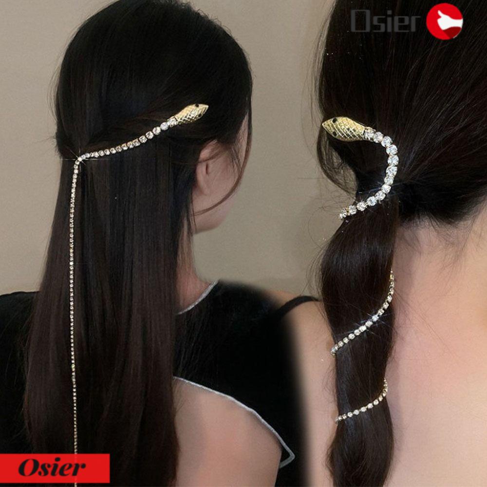 OSIER1 Lược Cài Tóc Dạng Chuỗi Dài Đính Đá Toàn Diện