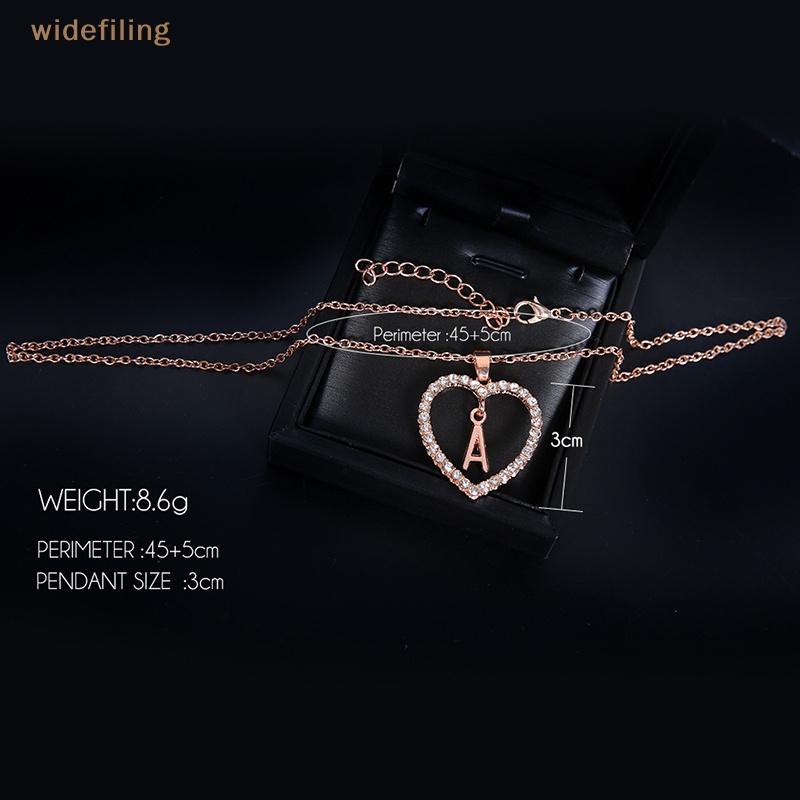 Vòng Cổ Choker Mặt Trái Tim Đính Đá Pha Lê 26 Chữ Cái A-Z Thời Trang Cho Nữ