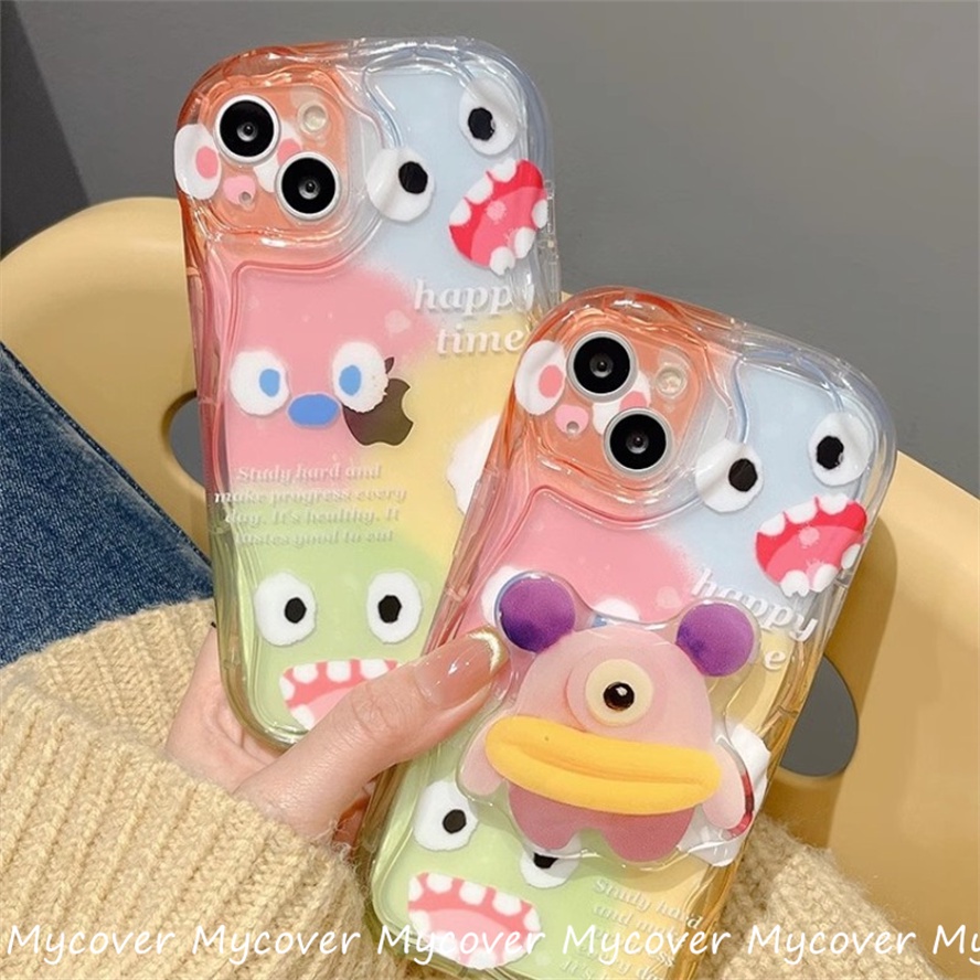 Ốp Điện Thoại Silicone Mềm Họa Tiết Hoa / Quái Vật / Cầu Vồng Cho iPhone 11 13 12 14 Pro Max X XR Xs Max 6 7 8 Plus