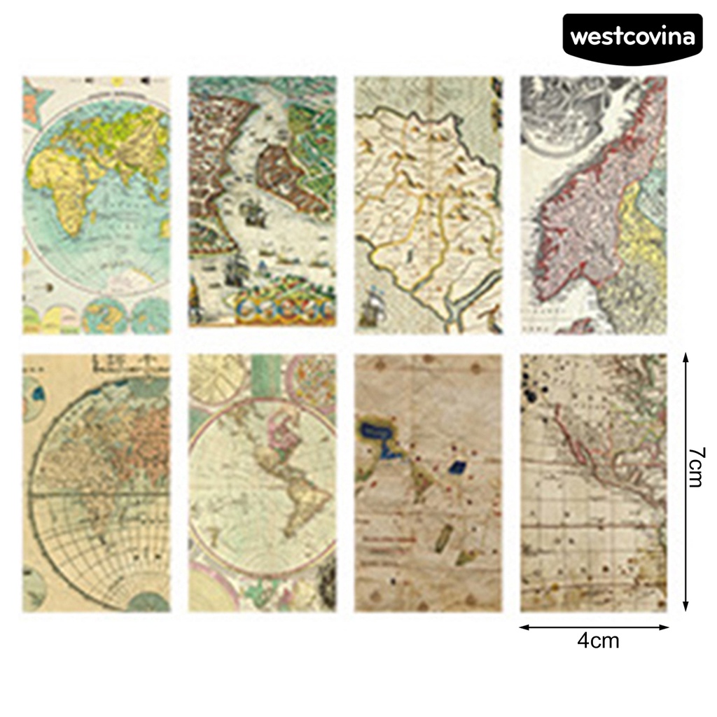 [WSTN]✎Set 60 Tấm Giấy Cứng In Họa Tiết Vintage Trang Trí