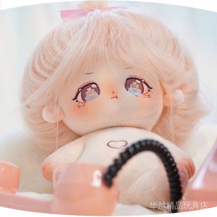Búp Bê Nhồi Bông Cotton Tóc Dài Hình Hoa Anh Đào Dễ Thương