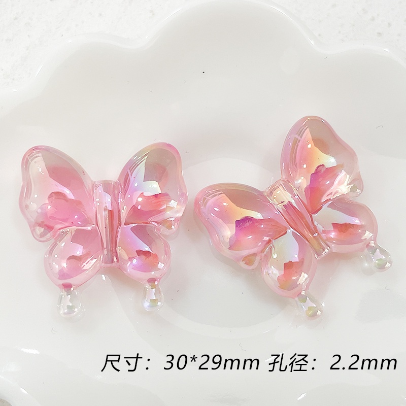 Chuỗi Hạt Bằng acrylic Mạ Màu Gradient Hình Bướm Dùng Làm Vòng Tay / Vòng cổ / Điện Thoại DIY