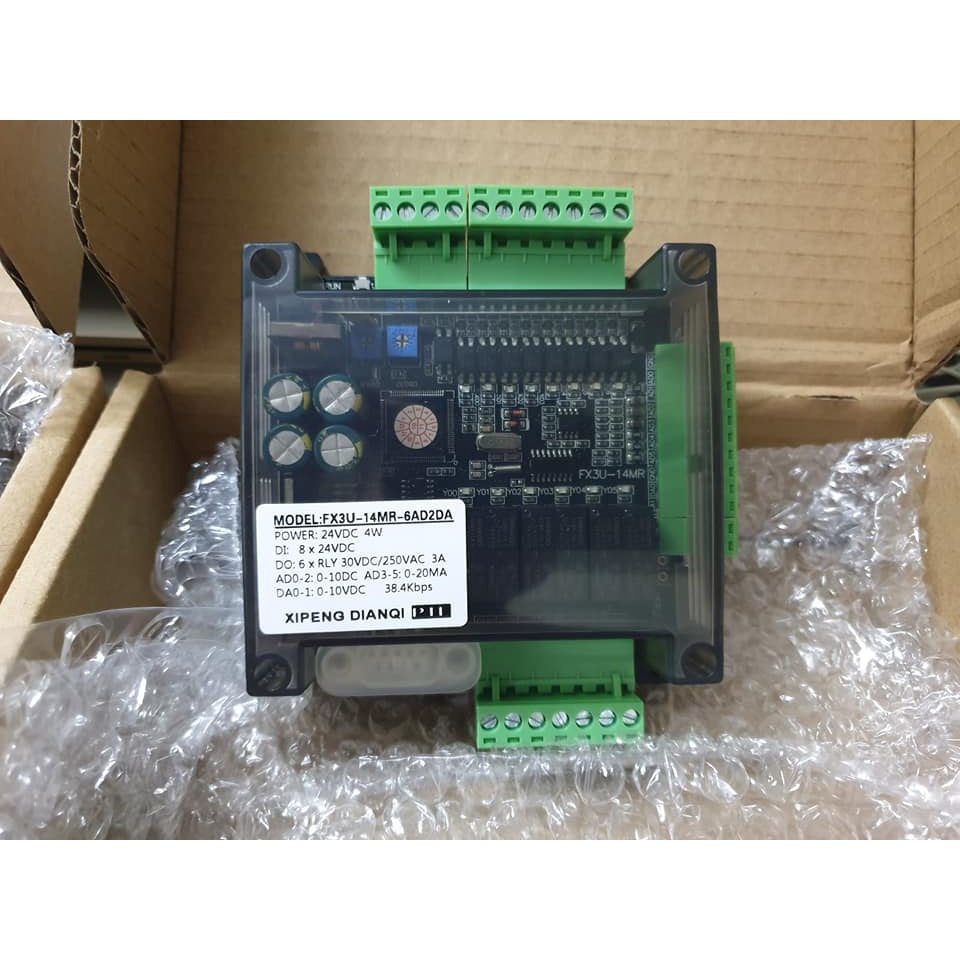 Main Board, Mạch lập trình PLC Mitsubishi FX3U 6AD2DA RS485 RTC 14MR 14MT 24MT 24MR 32MT 32MR 30MR 48MT 48MR 56MT 56MR