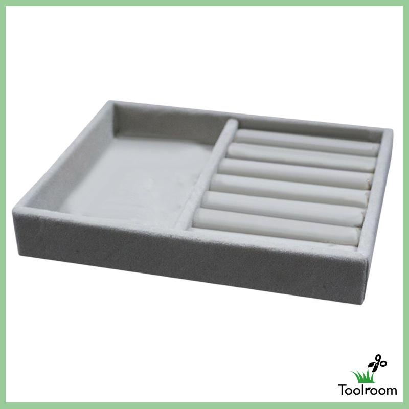 Khay Trưng Bày Trang Sức Bằng Vải Nỉ Màu Xám