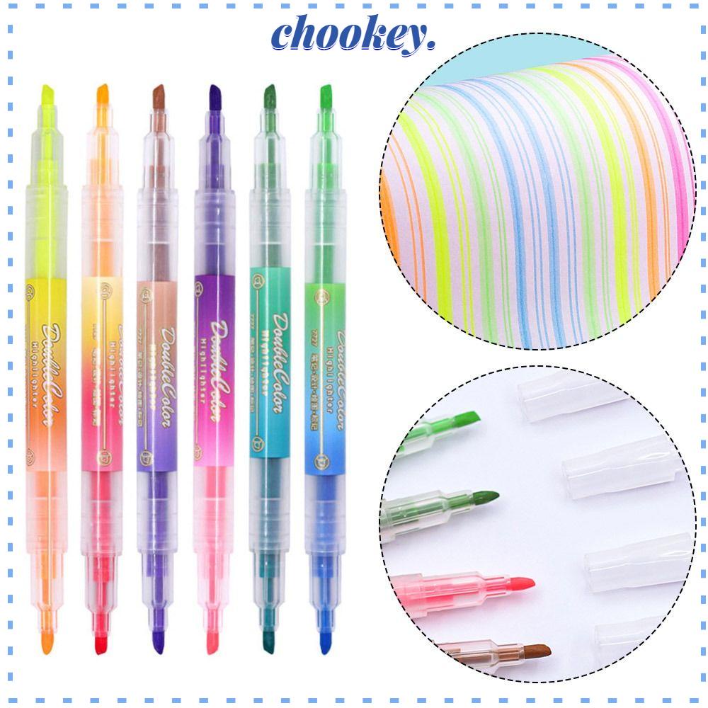 CHOOKEY Set 6 Bút Đánh Dấu Hai Màu Sắc Dùng Trang Điểm Nghệ Thuật