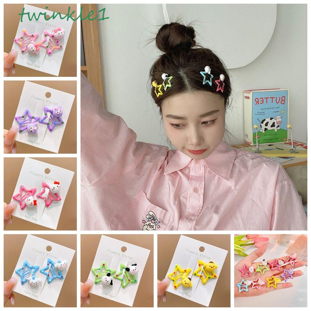 TWINKLE Kẹp Tóc Mái Bằng Vải Họa Tiết Melody Cinnamoroll Chấm Bi Dễ Thương Dành Cho Bé Gái