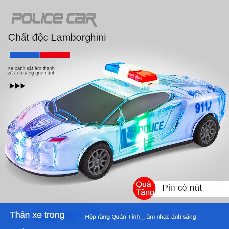 Mô Hình Đồ Chơi Xe Cảnh Sát Có Đèn Và Nhạc Trong Suốt Giáo Dục Cho Bé