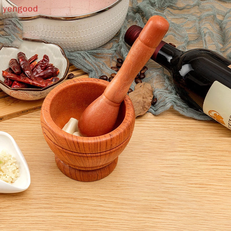 Bộ Chày Cối Giã Tỏi Bằng Gỗ Tiện Dụng Cho Nhà Bếp