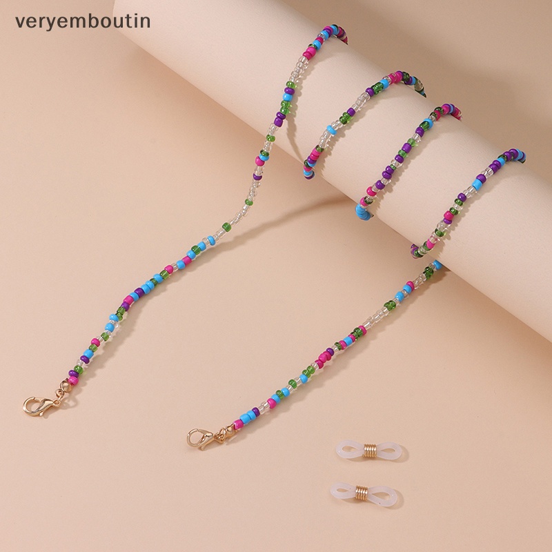 Dây Đeo Mắt Kính Đính Hạt Nhiều Màu Chống Trượt Cho Nữ