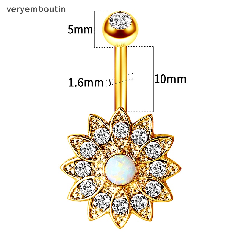 Khuyên Rốn Thép Không Gỉ Đính Đá Zircon Thời Trang Cho Nữ