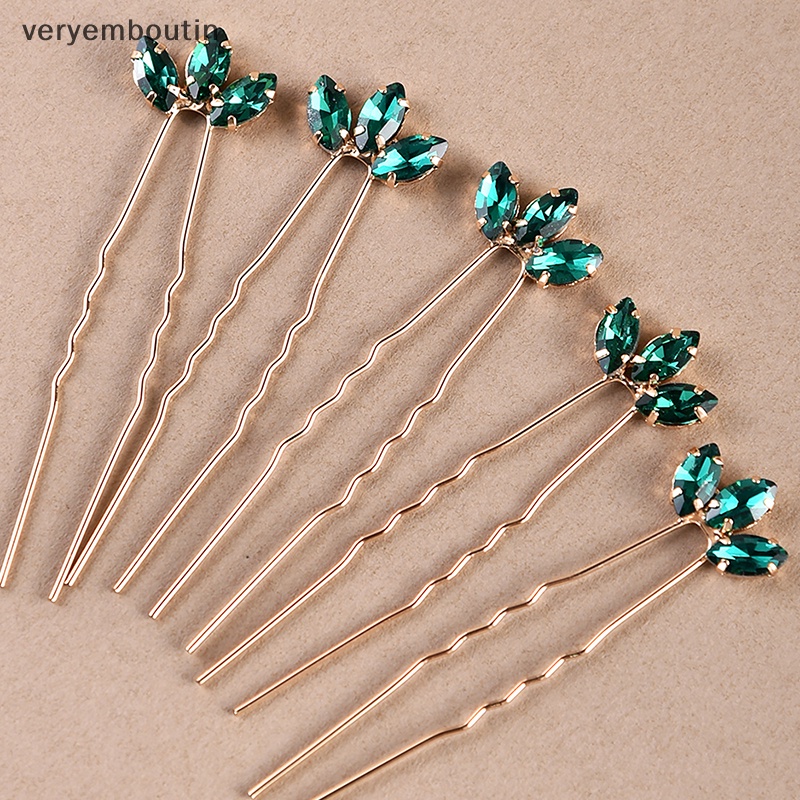 Trâm Cài Tóc Chữ U Đính Đá Pha Lê Màu Sắc Dành Cho Cô Dâu