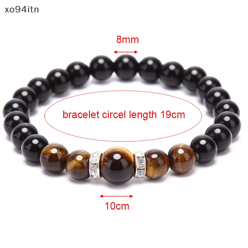 Vòng Tay Chuỗi Hạt Đá Mắt Hổ Đen Tự Nhiên Thời Trang Cho Nam