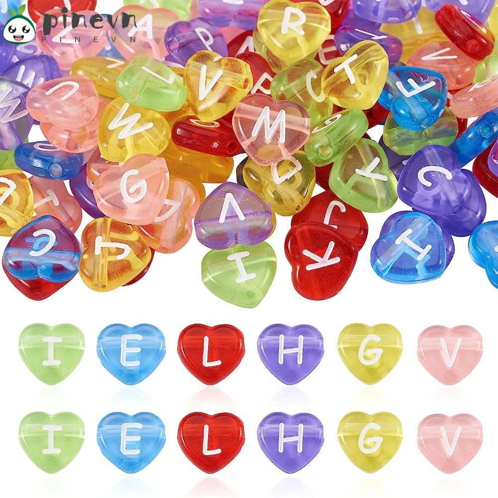 PINEVN Bộ 100 Hạt Xỏ Lỗ 10mm Nhiều Màu Sắc Bằng Acrylic